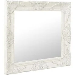 ASUPERMALL Miroir Mural Style Baroque 50x50 Cm Blanc -Miroir Soldes Boutique 26965780 2