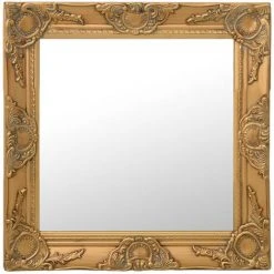 ASUPERMALL Miroir Mural Style Baroque 50x50 Cm Dore