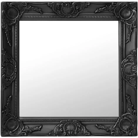 ASUPERMALL Miroir Mural Style Baroque 50x50 Cm Noir 3 ASUPERMALL Miroir Mural Style Baroque 50x50 Cm Noir