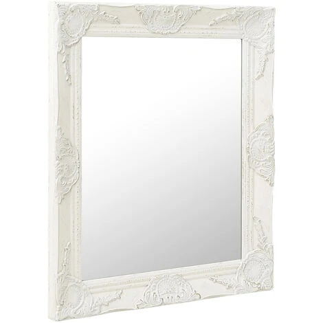 ASUPERMALL Miroir Mural Style Baroque 50x60 Cm Blanc 4 ASUPERMALL Miroir Mural Style Baroque 50x60 Cm Blanc – Image 2