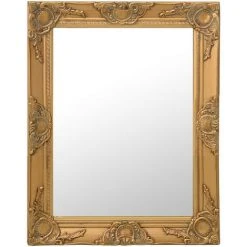 ASUPERMALL Miroir Mural Style Baroque 50x60 Cm Dore