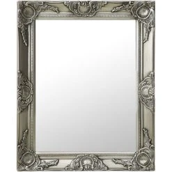ASUPERMALL Miroir Mural Style Baroque 50x60 Cm Argente -Miroir Soldes Boutique 26965786 2