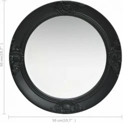 ASUPERMALL Miroir Mural Style Baroque 50 Cm Noir -Miroir Soldes Boutique 26965796 3