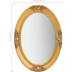 ASUPERMALL Miroir Mural Style Baroque 50x70 Cm Dore 9 ASUPERMALL Miroir Mural Style Baroque 50x70 Cm Dore -Miroir Soldes Boutique 26965801 3