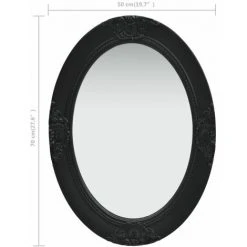 ASUPERMALL Miroir Mural Style Baroque 50x70 Cm Noir -Miroir Soldes Boutique 26965803 4