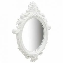 ASUPERMALL Miroir Mural Style Chateau 56x76 Cm Blanc -Miroir Soldes Boutique 26965804 4