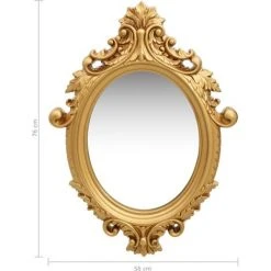 ASUPERMALL Miroir Mural Style Chateau 56x76 Cm Dore -Miroir Soldes Boutique 26965805 2