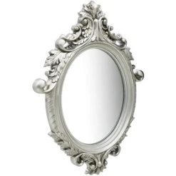 ASUPERMALL Miroir Mural Style Chateau 56x76 Cm Argente -Miroir Soldes Boutique 26965806 2