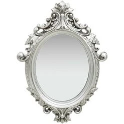 ASUPERMALL Miroir Mural Style Chateau 56x76 Cm Argente -Miroir Soldes Boutique 26965806 4