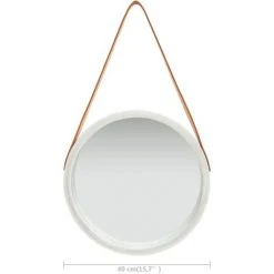 ASUPERMALL Miroir Mural Avec Sangle 40 Cm Argente -Miroir Soldes Boutique 26965810 3