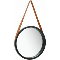 ASUPERMALL Miroir Mural Avec Sangle 40 Cm Noir