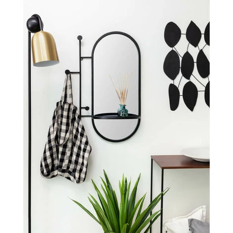 Kave Home - Miroir Avec Porte-manteaux Zada En Acier Noir 52 X 82 Cm - Noir 4 Kave Home - Miroir Avec Porte-manteaux Zada En Acier Noir 52 X 82 Cm - Noir – Image 2