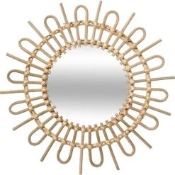 ATMOSPHERA CRÉATEUR D'INTÉRIEUR Miroir En Rotin Soleil D50 - Beige