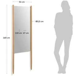 Kave Home - Miroir Natane Bois De Bouleau 54 X 160 Cm - Naturel -Miroir Soldes Boutique 27642395 4