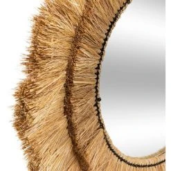 ATMOSPHERA CRÉATEUR D'INTÉRIEUR Miroir Raphia Safari D57 - Beige -Miroir Soldes Boutique 27749116 2