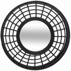 ATMOSPHERA, CRÉATEUR D'INTÉRIEUR Miroir Bambou Relief D56 - Noir
