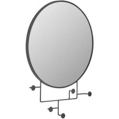 Kave Home - Miroir Avec Crochets Vianela 70 X 51 Cm Noir - Noir -Miroir Soldes Boutique 27979299 2