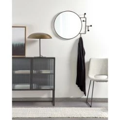 Kave Home - Miroir Avec Crochets Vianela 70 X 51 Cm Noir - Noir -Miroir Soldes Boutique 27979299 3