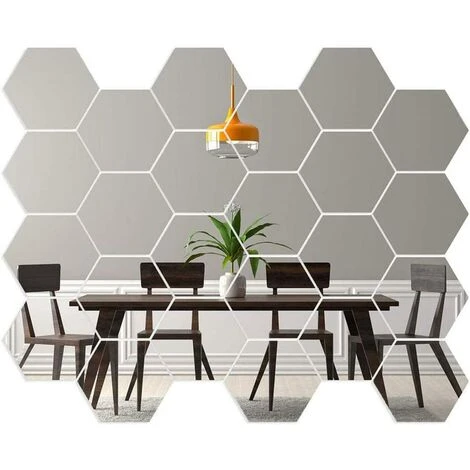 Kueatily Miroir Hexagonal Pour Porte D'Armoire Géométriques Hexagone Muraux Miroirs Bricolage Décoratif 3D Hexagone Acrylique Miroir Pour La Maison Salon Canapé Tv Réglage Décoration Murale Argent 3 Kueatily Miroir Hexagonal Pour Porte D'Armoire Géométriques Hexagone Muraux Miroirs Bricolage Décoratif 3D Hexagone Acrylique Miroir Pour La Maison Salon Canapé Tv Réglage Décoration Murale Argent