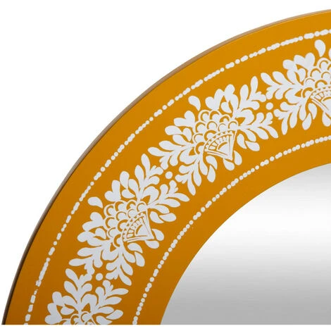 Atmosphera - Miroir Murale En Bois Déco D 66 Cm - Jaune Ocre 4 Atmosphera - Miroir Murale En Bois Déco D 66 Cm - Jaune Ocre – Image 2