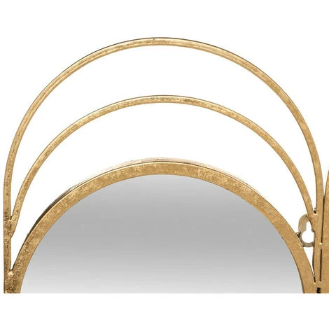 Atmosphera - Miroir Mural Triptyque En Métal Doré 72 X 69 Cm - Doré 4 Atmosphera - Miroir Mural Triptyque En Métal Doré 72 X 69 Cm - Doré – Image 2