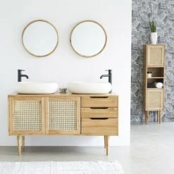 BOIS DESSUS BOIS DESSOUS Miroir Rond En Bois De Mindy 50 - Naturel -Miroir Soldes Boutique 28849502 4