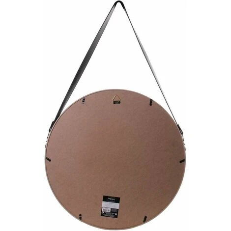 THE HOME DECO FACTORY Miroir Rond Avec Anse Imitation Cuir Barber 50 Cm - Beige - Beige 6 THE HOME DECO FACTORY Miroir Rond Avec Anse Imitation Cuir Barber 50 Cm - Beige - Beige – Image 4