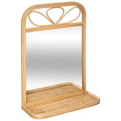 ATMOSPHERA CRÉATEUR D'INTÉRIEUR Miroir étagère Rotin - Beige