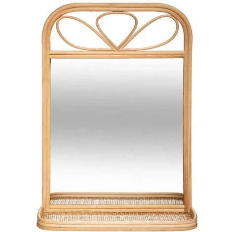 ATMOSPHERA CRÉATEUR D'INTÉRIEUR Miroir étagère Rotin - Beige 6 ATMOSPHERA CRÉATEUR D'INTÉRIEUR Miroir étagère Rotin - Beige – Image 4