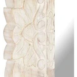 VidaXL Miroir Blanc 80x50 Cm Bois De Manguier Massif - Blanc 11 VidaXL Miroir Blanc 80x50 Cm Bois De Manguier Massif - Blanc -Miroir Soldes Boutique 30029550 5