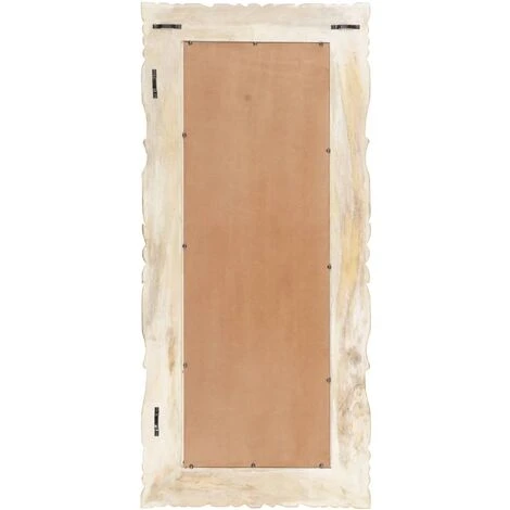 VidaXL Miroir Blanc 110x50 Cm Bois De Manguier Massif - Blanc 5 VidaXL Miroir Blanc 110x50 Cm Bois De Manguier Massif - Blanc – Image 3