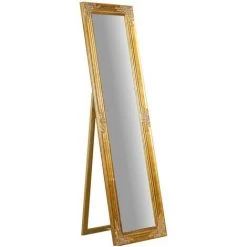 BISCOTTINI Miroir Sur Pied L44xPR3xH164 Cm, Finition Dorée Antique