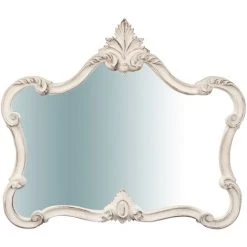 BISCOTTINI Miroir Mural En Bois, Finition Blanc Antique, , L71XPR5XH82 Cm Made In Italy -Miroir Soldes Boutique 30061378 2
