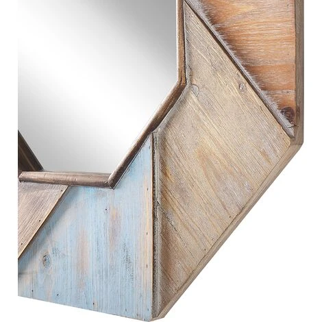 BELIANI Miroir En Bois Solide Multicolore 77x77 - Multicolore 6 BELIANI Miroir En Bois Solide Multicolore 77x77 - Multicolore – Image 4