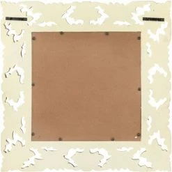 Miroir Sculpté à La Main Blanc 50x50 Cm Bois De Manguier Massif VidaXL -Miroir Soldes Boutique 30449520 3