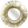THE HOME DECO FACTORY Miroir Plumes Dorées D53 - Or -Miroir Soldes Boutique 30857711 1
