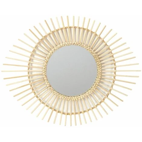 THE HOME DECO FACTORY Miroir Rotin Ovale D58 - Beige 3 THE HOME DECO FACTORY Miroir Rotin Ovale D58 - Beige