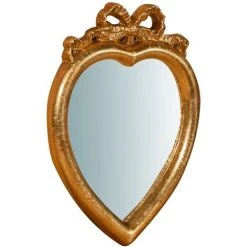 BISCOTTINI Miroir Murale En Bois Finition Feuille Or Vieilli Aux Dimensions L20XPR2XH28 Cm Made In Italy