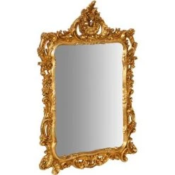 BISCOTTINI MIROIR DE MUR EN BOIS EN FINITION DORÉE FABRIQUE EN ITALIE