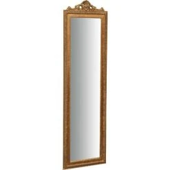 BISCOTTINI Miroir Sur Pied L40xPR3xH140 Cm, Finition Dorée Antique