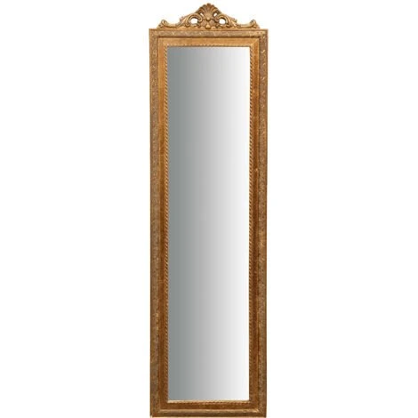 BISCOTTINI Miroir Sur Pied L40xPR3xH140 Cm, Finition Dorée Antique 4 BISCOTTINI Miroir Sur Pied L40xPR3xH140 Cm, Finition Dorée Antique – Image 2