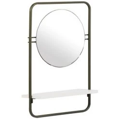 URBAN MEUBLE Miroir Mural Kaki Rond Et Moderne Avec étagère 9 URBAN MEUBLE Miroir Mural Kaki Rond Et Moderne Avec étagère -Miroir Soldes Boutique 31489995 3