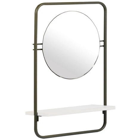 URBAN MEUBLE Miroir Mural Kaki Rond Et Moderne Avec étagère 5 URBAN MEUBLE Miroir Mural Kaki Rond Et Moderne Avec étagère – Image 3
