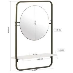 URBAN MEUBLE Miroir Mural Kaki Rond Et Moderne Avec étagère 11 URBAN MEUBLE Miroir Mural Kaki Rond Et Moderne Avec étagère -Miroir Soldes Boutique 31489995 5