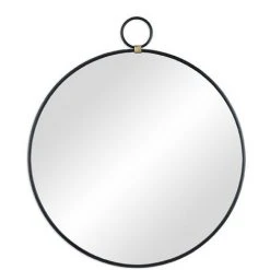 Relaxdays Miroir Rond, Mural, Moderne, à Suspendre, Ø 61 Cm, Métal, Pour Couloir, Salon, Salle De Bain, Chambre, Noir