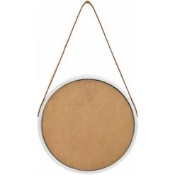 DéCOSHOP26 Miroir Mural Avec Sangle 40 Cm En Bois Argenté Et Marron - Marron -Miroir Soldes Boutique 32510420 5