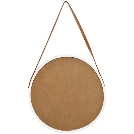 DéCOSHOP26 Miroir Mural Avec Sangle Marron 50 Cm Bois Blanc - Marron 7 DéCOSHOP26 Miroir Mural Avec Sangle Marron 50 Cm Bois Blanc - Marron – Image 5