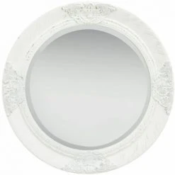 DéCOSHOP26 Miroir Mural Rond Style Baroque 50 Cm Blanc - Blante -Miroir Soldes Boutique 32510431 2