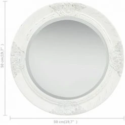 DéCOSHOP26 Miroir Mural Rond Style Baroque 50 Cm Blanc - Blante -Miroir Soldes Boutique 32510431 5