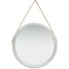 DéCOSHOP26 Miroir Mural Avec Sangle Marron 60 Cm Bois Argenté - Marron -Miroir Soldes Boutique 32510433 1